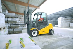 The Jungheinrich EFG 535k-S50 Series electric pneumatic tire lift truck.