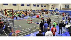 FIRST Robotics competitions are designed to be a sports-like atmosphere in which the student-built robots compete against one another by having to complete certain tasks in a 'pit.'