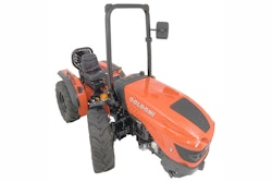 The E-50 equal wheel tractor has a Kohler KDI engine which meets Stage IIIA emissions regulations.