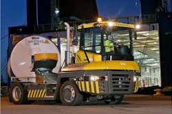 The Terberg RT283 4x4 roro tractor, installed with an 8 liter Volvo Penta engine.