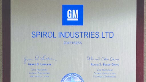 SPIROL GM 2014 Supplier Award 54aeaf24b8a98
