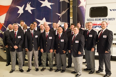 The 2015-2016 America’s Road Team Captains pose with their Volvo VNL 780.