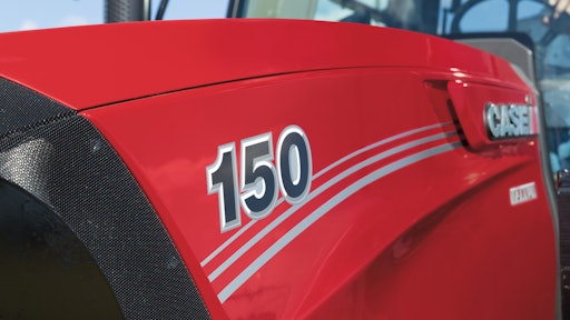 The newly redesigned hood of the Maxxum Series tractors.