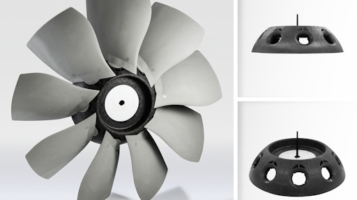 Multi-Wing axial fan and hubs made entirely of Ultramid Structure LFX