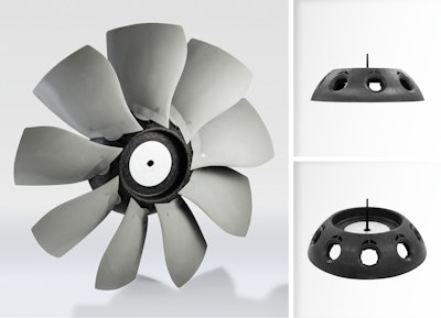 Multi-Wing axial fan and hubs made entirely of Ultramid Structure LFX