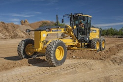 The Komatsu GD655-6 motor grader is powered by a Komatsu Tier 4 Final engine featuring 218 net hp (163 kW). Its closed-center load sensing (CLSS) hydraulic system is outfitted with a variable displacement pump that supplies flow and pressure only when required during machine use, resulting in less heat and fuel usage. Direct acting control valves were designed and built by Komatsu to provide the operator with predictable system response (read more, 12058228).
