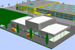How the MOBA grounds will look in the future: located in the foreground is the new factory hall, which is currently under construction; in the background is the existing main building.
