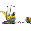 Wacker Neuson's dual power 803 mini excavator can operate via its integrated diesel engine, or electrically when hooked up to the HPU8 electro-hydraulic generator.