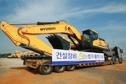 HHI’s 500,000th piece of construction equipment, the HX520 excavator.