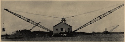 The Double Boom Excavator is seen here equipped with two 2.5 cu. yd buckets at work near Mounds, LA.