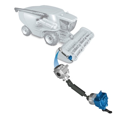 E-torque driveshaft on grain header cutter bar
