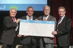 From left to right: Richard Markwell, President of CEMA; Dr. Peter Jahr, Member of the European Parliament; Dominique Riquet, Member of the European Parliament; Eric Lepine, President of CECE.