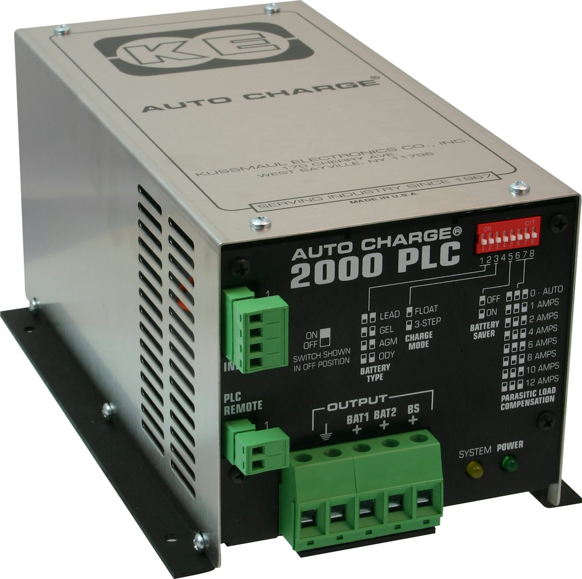 Kussmaul Electronics Auto Charge 2000 PLC Dual Battery Bank Charger