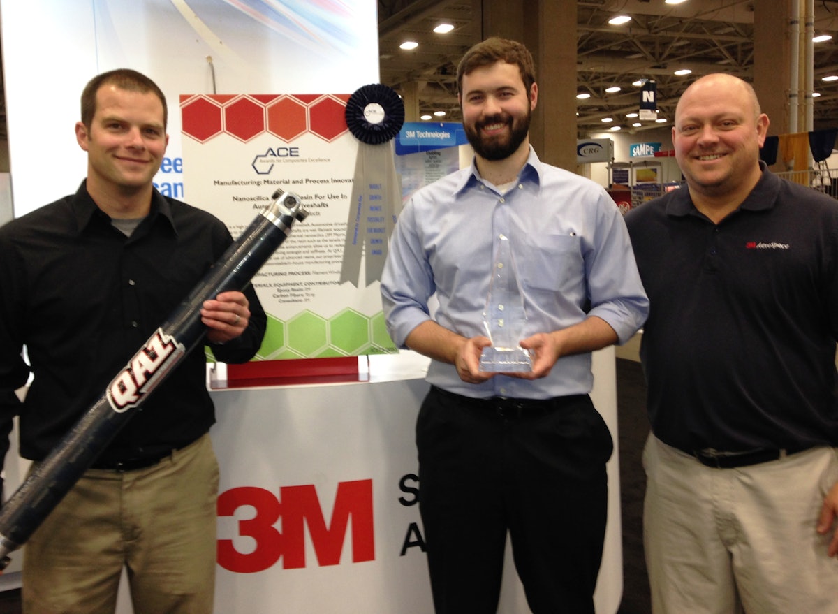 QA1 carbon fiber driveshaft technology wins award for composites 