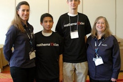 National winners of the Who Wants to be a Mathematician contest with Maplesoft staff at Joint Math 2015.