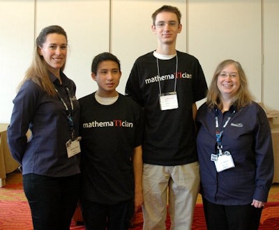National winners of the Who Wants to be a Mathematician contest with Maplesoft staff at Joint Math 2015.