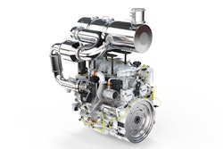 A Liebherr 6-cylinder in-line engine with the SCRFilter exhaust gas aftertreatment system.