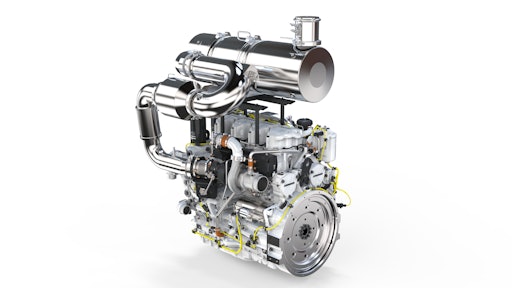 A Liebherr 6-cylinder in-line engine with the SCRFilter exhaust gas aftertreatment system.