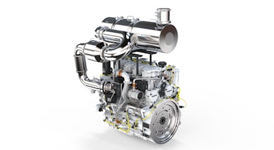 A Liebherr 6-cylinder in-line engine with the SCRFilter exhaust gas aftertreatment system.