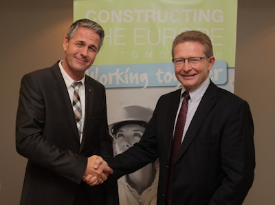 Bernd Holz (left) succeeds Eric Lepine (right) in the position of CECE President.