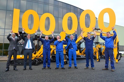 JCB 100 000thCompactExcavatorProduction 568d90110634a