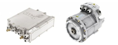 The TM4 MOTIVE system for Ballard Power Systems includes the C0150 inverter (left) and the HSM20 motor (right).