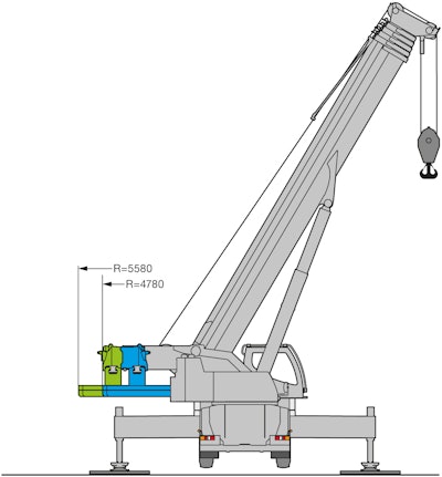 VarioBallast enables the LTM 1250-5.1 mobile crane to deliver two ballast radii.