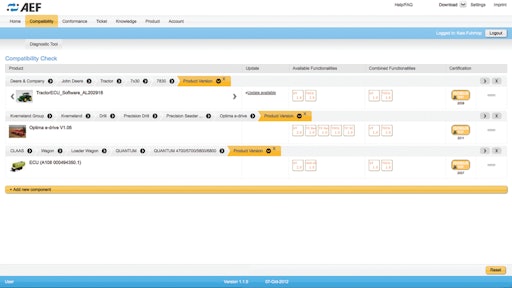 AEF's ISOBUS database enables manufacturers, dealers and farmers to see which pieces of agricultural equipment from various brands will be compatible.