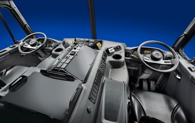 Dual-seat/dual-drive configuration within the Model 520 cab.