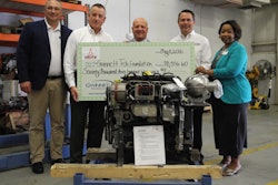 Pictured left to right: Mike Price, General Manager, Nidec Elesys Americas Corp. and Gwinnett Tech Foundation chair; Robert Mann, President and CEO, DEUTZ Corp.; Dr. D. Glenn Cannon, President of Gwinnett Technical College; Matthew Holtkamp, owner of Holtkamp Heating and Air and member of the Gwinnett Tech Foundation Board of Trustees; Gail Edwards, Dean of Automotive and Trades at Gwinnett Technical College.
