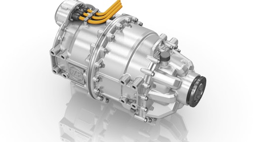 ZF's central drive is an add-on available for all-electric drives in city buses and delivery trucks.