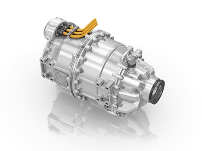 ZF's central drive is an add-on available for all-electric drives in city buses and delivery trucks.