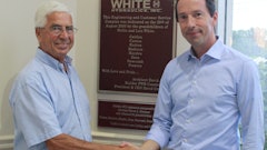 Eric Alström, President, Danfoss Power Solutions (right), with Hollis White, Founder, White Drive Products Inc., at the White Drive Products Inc. headquarters in Hopkinsville, KY.
