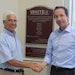 Eric Alström, President, Danfoss Power Solutions (right), with Hollis White, Founder, White Drive Products Inc., at the White Drive Products Inc. headquarters in Hopkinsville, KY.