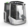 The multi-panel windshield provides optimum visibility for the operator.