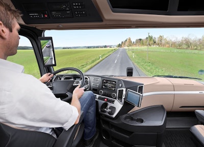 The Mirror Cam System replaces the two side-view mirrors, reducing wind resistance and therefore cutting fuel consumption. The video sensors can be integrated into the driver’s cab, which is also where the monitors that display the video images are located.