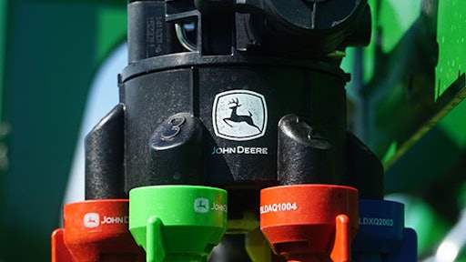 ExactApply nozzle control maintains consistent droplet size and pattern through a wide range of speeds, regardless of the sprayer speed and application flow rate.