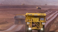 An autonomous haul truck in operation at Rio Tinto's West Angelas mine site.