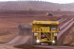 An autonomous haul truck in operation at Rio Tinto's West Angelas mine site.