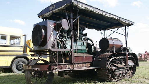 This 1913 Holt 60 illustrates the original front steering design.