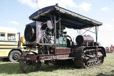 This 1913 Holt 60 illustrates the original front steering design.