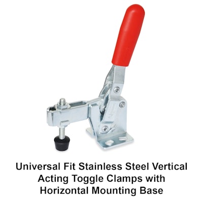 GN 810 Universal Fit Inch and Metric Size Stainless Steel Vertical Acting Toggle Clamps with Horizontal Mounting Base 083016 57c88405a1edf