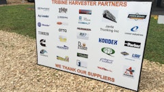 Tribine featured a poster of all the suppliers which provided not only parts but also engineering help and advice for the development of the Tribine Harvester.