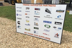 Tribine featured a poster of all the suppliers which provided not only parts but also engineering help and advice for the development of the Tribine Harvester.