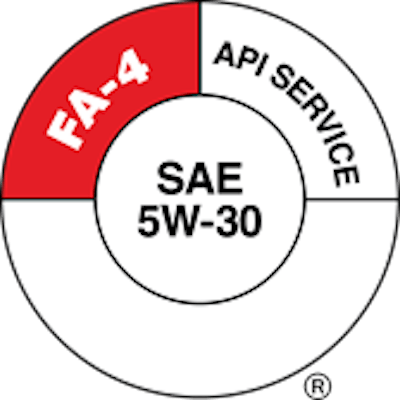 The new API FA-4 Donut features a shaded section to differentiate API FA-4 oils from CK-4 oils.