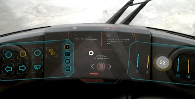 Caterpillar's AR system creates a computer-generated image of the various buttons and displays an operator will need for machine operation.