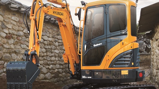 The Hyundai R30Z-9AK compact excavator is among the products to be introduced CONEXPO/CON-AGG 2017.