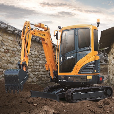 The Hyundai R30Z-9AK compact excavator is among the products to be introduced CONEXPO/CON-AGG 2017.