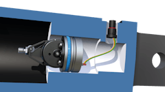 The SIKO SGH10 encoder can be installed directly into hydraulic cylinders, protecting it from external elements.