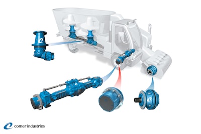 Axles and planetary drives for self-propelled vertical feed mixers.